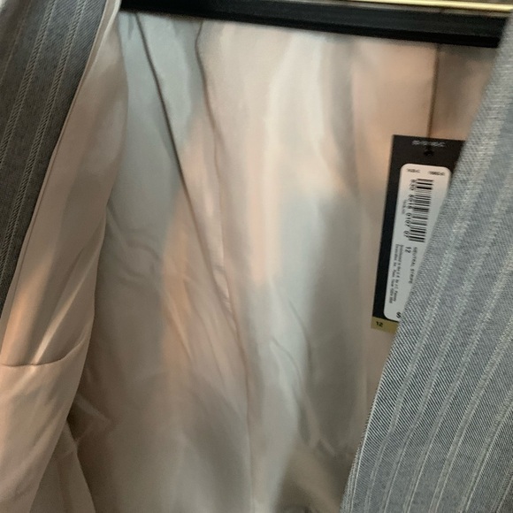 WORTHINGTON Neutral Pinstripe Blazer Career Office Grey Brown NWT Sz 12 - Picture 12 of 15